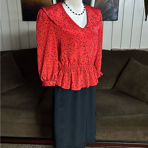 Candace by Ingrid •Vintage • Size 7/8 • Red/ Black • Polka Dot • Dress - Picture 8 of 11